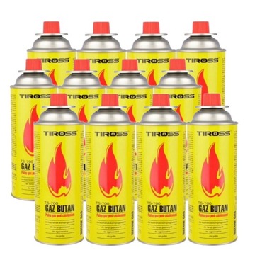 NABÓJ GAZOWY KARTUSZ GAZ DO KUCHENKI PALNIKA TIROSS 400ml 12szt