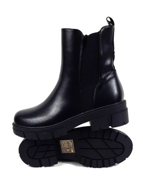 VINCEZA 16347 черные зернистые ботильоны на плоской подошве 37