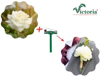 PRZYPINKA ZIELONA DO BUTONIERKI VICTORIA KPL 2SZT.