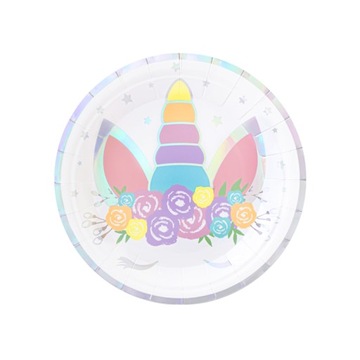 TALERZYKI PAPIEROWE JEDNOROŻEC unicorn tort 6sz PP