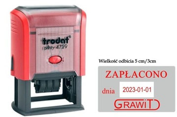 Datownik TRODAT 4729 DOWOLNY TEKST ISO CZERWONY bk