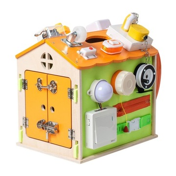 Busy Board House Montessori Toy for Life pomarańczowy
