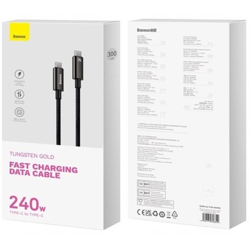 КАБЕЛЬ BASEUS STRONG USB-C КАБЕЛЬ БЫСТРОЙ ЗАРЯДКИ ТИПА C 240 Вт PD 3.1 QC 3M