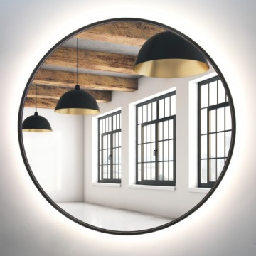 КРУГЛОЕ ЗЕРКАЛО ЧЕРНОЕ 80 СМ LED