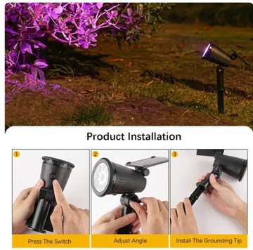 1x LAMPA REFLEKTOR LAMPKI SOLARNE OGRODOWY Czujnik zmierzchu CIEPŁE ŚWIATŁO