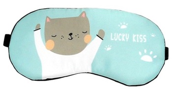 OPASKA NA OCZY DO SPANIA MASKA SATYNA KOT KOTEK