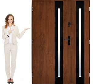 DRZWI ZEWNĘTRZNE DWUSKRZYDŁOWE BLACK 120,130,140cm