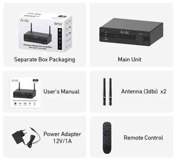 ПРЕДУСИЛИТЕЛЬ С ЦАП BLUETOOTH ARYLIC BP50 ДИСТАНЦИОННЫЙ HDMI ARC CEC