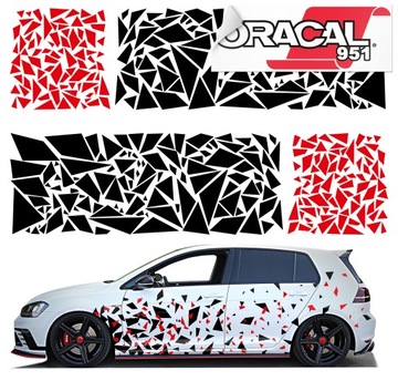 NAKLEJKI na Auto MOTYW KSZTAŁTY ROZSYPKA 44x328cm