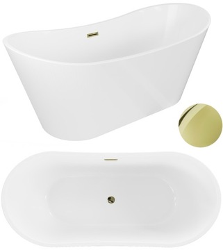 MEXEN MONTANA WANNA WOLNOSTOJĄCA BIAŁA 180x80 ZŁOTY