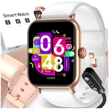 SMARTWATCH DAMSKI ROZMOWY ZEGAREK SPORTOWY POLSKIE MENU POMIARY SMART WATCH