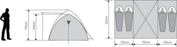 ALLTO CAMP EXPLORER ТУРИСТИЧЕСКАЯ ПАЛАТКА НА ЧЕТЫРЕ ЧЕЛОВЕКА, две спальни