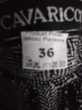 Cavarici ,welniane spodnie w jodelke,prosta nogawka,kant,36