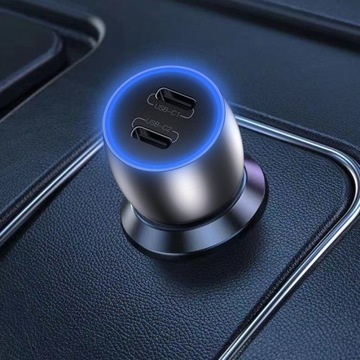 Автомобильное зарядное устройство XO CC51 QC 40 Вт 2xUSB-C СЕРЫЙ + кабель USB-C/USB-C