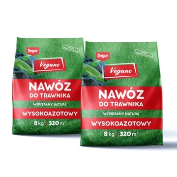 Naturalny nawóz do trawnika Vegano 2 x 8 kg Target Soczysta zieleń trawnika