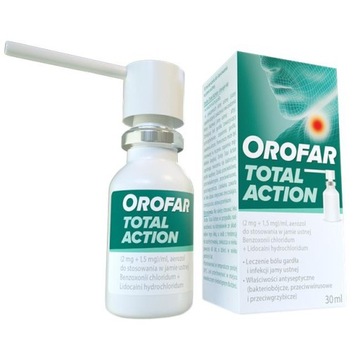 Orofar Total Action spary ból gardła infekcje 30ml