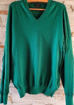 Massimo Dutti sweterek butelkowa zieleń bawełna