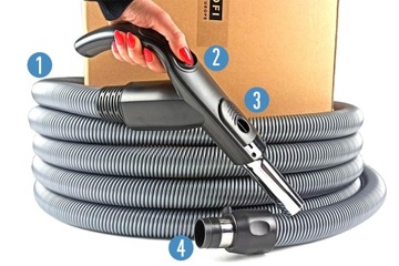 КОМПЛЕКТ ШЛАНГОВ, ТРУБ, ЦЕНТРАЛЬНЫЙ ПЫЛЕСОС ВКЛ/ВЫКЛ 12M PROFI PLASTIFLEX
