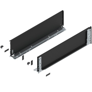 Boki Legrabox Blum 770C6501S 650mm wys. C, czarne