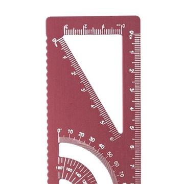 Wielofunkcyjna linijka narzędzie do rysowania stop aluminium kreatywne szablony czerwone