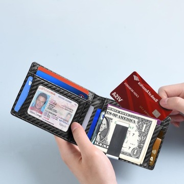 Smart Wallet skórzany portfel slim 1,5 cm RFID Czarny