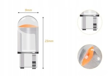 COB LED диод W5W T10 ПРОЗРАЧНЫЙ БЕЛЫЙ 12В