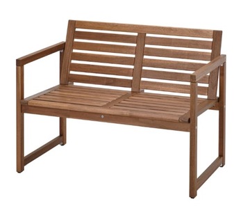 Ławka Ikea Nammaro z oparciem drewno 106 x 62 cm