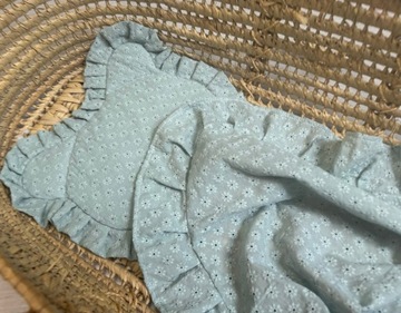 Одеяло Мишка Тедди с подушкой с рюшами, 50х75 см, муслин