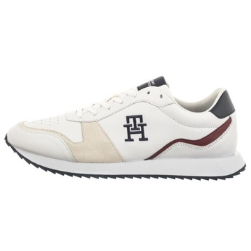 Buty Sneakersy Męskie Tommy Hilfiger Runner Evo Lth Mix White Białe