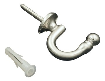 Мини-крючок, крючок для крепления штор, НИКЕЛЬ СТАЛЬ