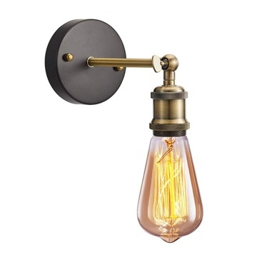 LAMPA ŚCIENNA KINKIET LOFT CZARNA VINTAGE RETRO