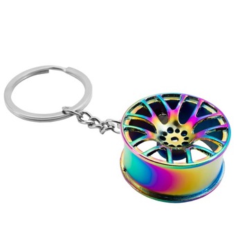 BRELOK BRELOCZEK DO KLUCZY FELGA NEOCHROM TĘCZA