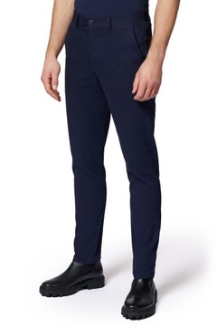 Spodnie Chino Slim Fit Granatowe z Bawełną Próchnik PM2 W32/L30