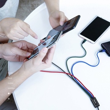 КАБЕЛЬ BASEUS FAST CABLE 4in1 USB|2xLIGHTNING|USB-C|КАБЕЛЬ MICRO USB STRONG 120см