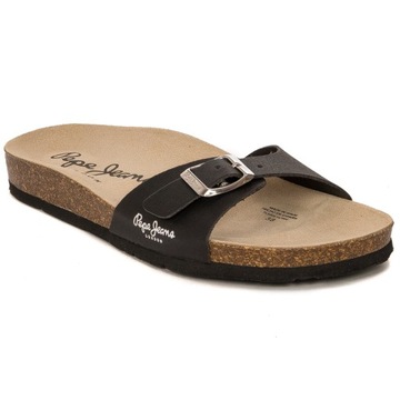 Klapki męskie Pepe Jeans PMS90107 999 Black Slides czarne r.42