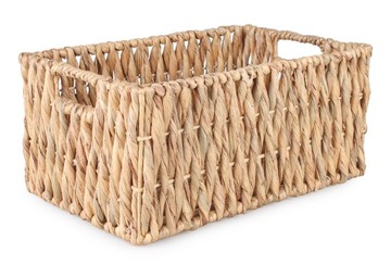 PROSTOKĄTNY KOSZ BOHO Z HIACYNTU WODNEGO 39x26x18 cm