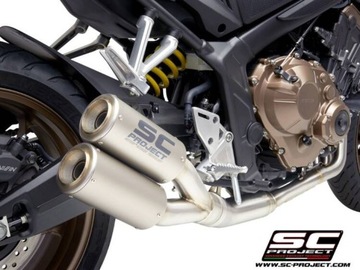 Полная выхлопная система SC-Project Twin CR-T титан Honda CB650R (2019-2020)