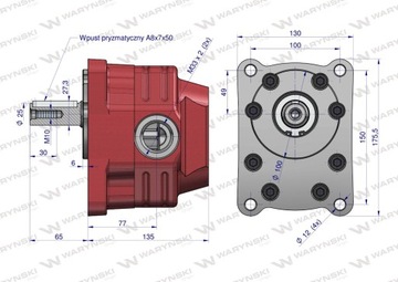 Pompa hydrauliczna zębata do Cyklop PZS-KZ-40P (obroty prawe) 20Mpa w korpu