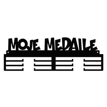 Wieszak Półka na medale/puchary Czeski napis MOJE MEDAILE P