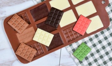 СИЛИКОНОВАЯ ФОРМА, ПЛОСКИЙ ШОКОЛАДНЫЙ батончик, Форма для ШОКОЛАДА, МИНИ-ПОРЦИИ
