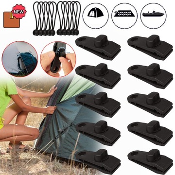 10 KLIPS DO NAMIOTU WSPORNIK NAMIOTU ZACISK DO NAMIOTU NA CAMPING ZEWNĄTRZ