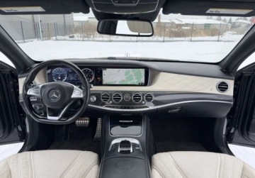 Mercedes Klasa S W222 Limuzyna wersja długa AMG S 63 AMG 585KM 2017 Mercedes-Benz Klasa S 4x4 S63 AMG 5.5 Benz 585 KM 2017r Bezwypadkowy Wa, zdjęcie 6