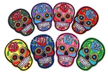 Термопластыри с разноцветными мексиканскими черепами 8 шт./компл.