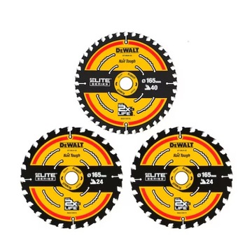 PIŁA TARCZ. DO DREWNA ELITE 2*165MM 24Z 165MM 40Z 3SZT DT10397-QZ DEWALT