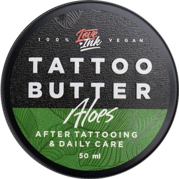 Krem masło do PIELĘGNACJI TATUAŻU ALOES 50 ml LOVEINK TATTOO BUTTER Vegan