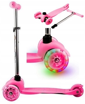 ТРЕХКОЛЕСНЫЙ БАЛАНСИРОВАННЫЙ САМОКАТ СО СВЕТЯЩИМИСЯ СВЕТОДИОДНЫМИ КОЛЕСАМИ ДЛЯ ДЕТЕЙ