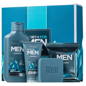 Oriflame North для мужчин ПОДАРОЧНЫЙ набор SUBZERO из 4 предметов с КОСМЕТИЧЕСКОЙ СУМОЧКОЙ