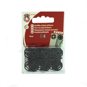 ZATRZASKI PLASTIKOWE DO PRZYSZYCIA NAPY 15MM 12SZT