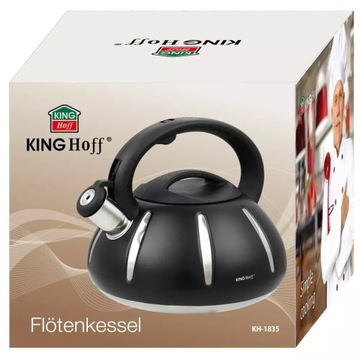 Традиционный чайник со свистком 3л индукционный ГАЗ Black King Hoff