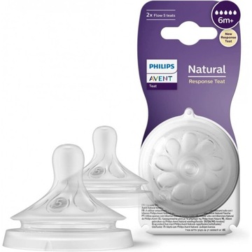 AVENT Zestaw Butelka Natural Response 330 ml 3m+ smoczki Natural 6m+ 2 szt